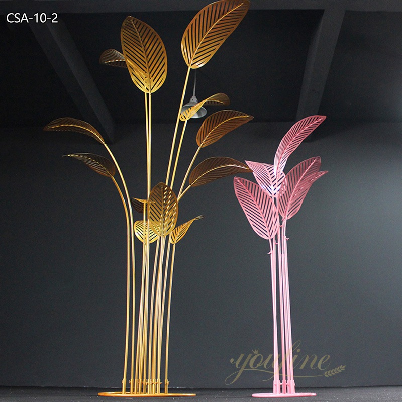 stainless steel tree banana leaf sculpture for sale 