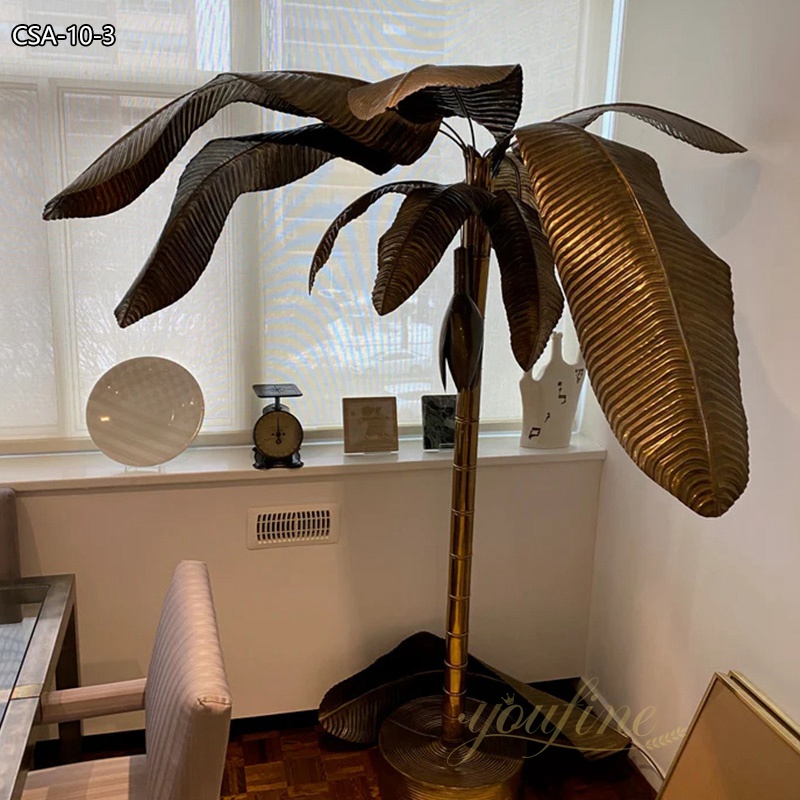 stainless steel tree banana leaf sculpture for sale