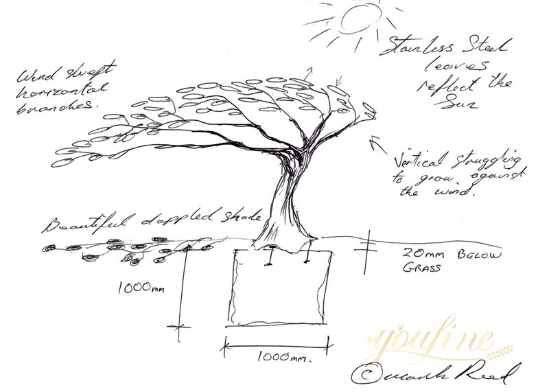 Modern Large Arbor Tree Metal Sculpture for Sale CSA-15 - Garden Metal Sculpture - 5