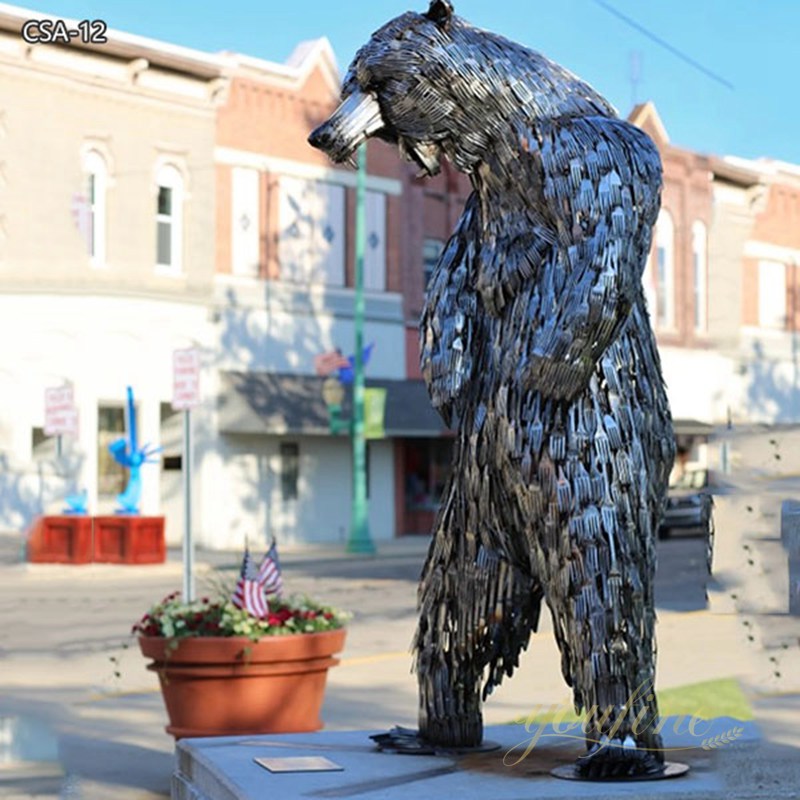 Large Art Metals Bear Sculpture for Outdoor CSA-12 - Aluminum Sculpture - 5