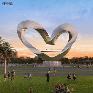 Stainless Steel Large Heart Sculpture for Outdoor Park