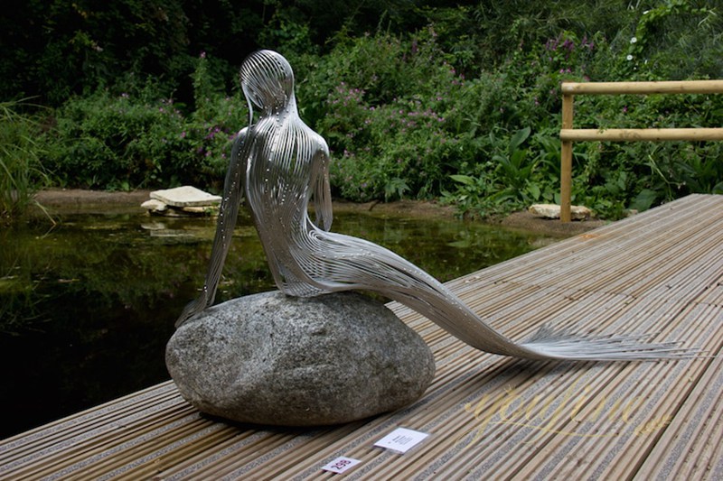 Stainless Steel Wire Art Mermaid Sculpture