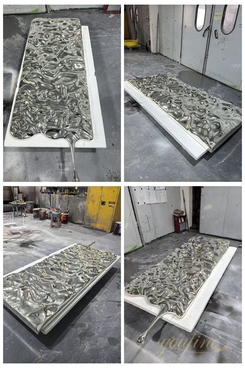 Stainless Steel Artwork for Walls Water Ripple Sculpture CSA-17 - Hotel Lobby Sculptures - 8