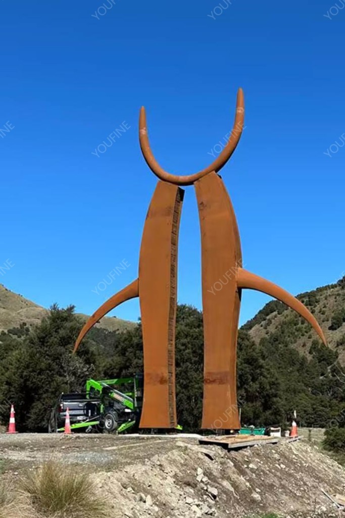 corten steel large sculpture