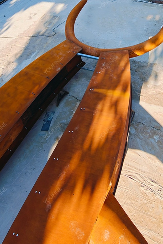 corten steel large sculpture