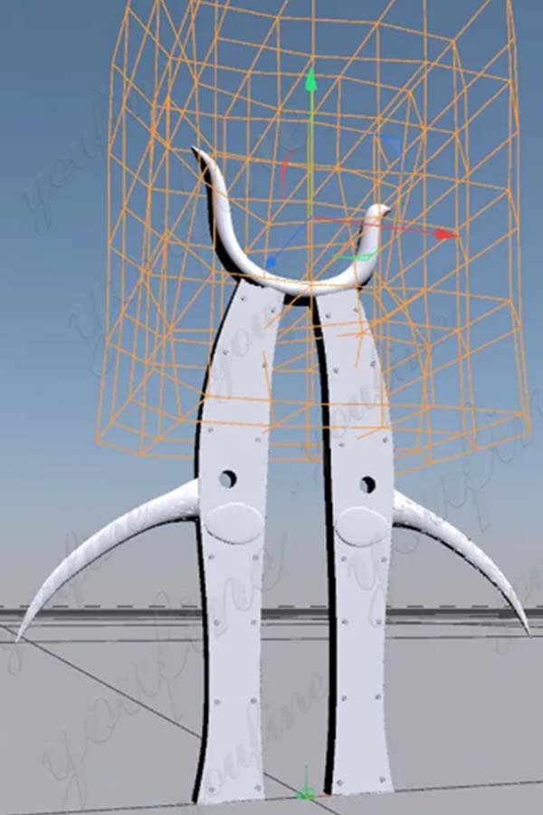 large metal abstract sculpture