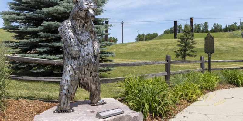 Large Art Metals Bear Sculpture for Outdoor CSA-12 - Aluminum Sculpture - 3