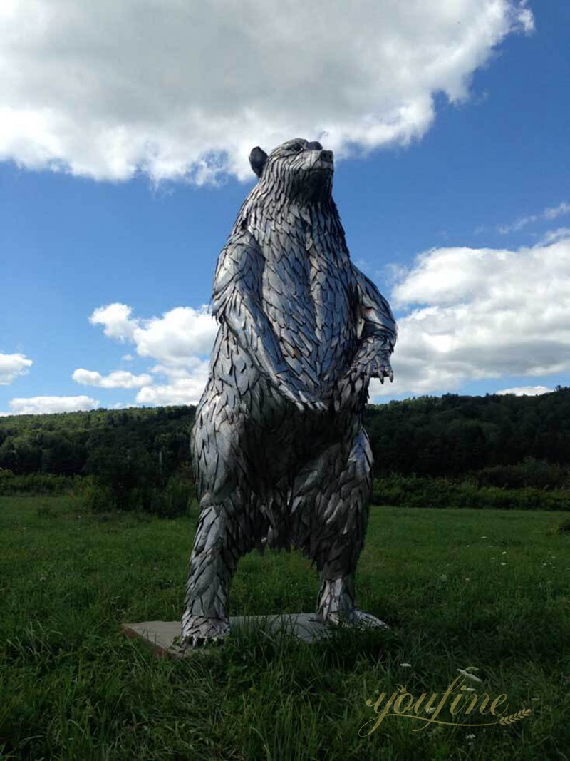 Large Art Metals Bear Sculpture for Outdoor CSA-12 - Aluminum Sculpture - 1