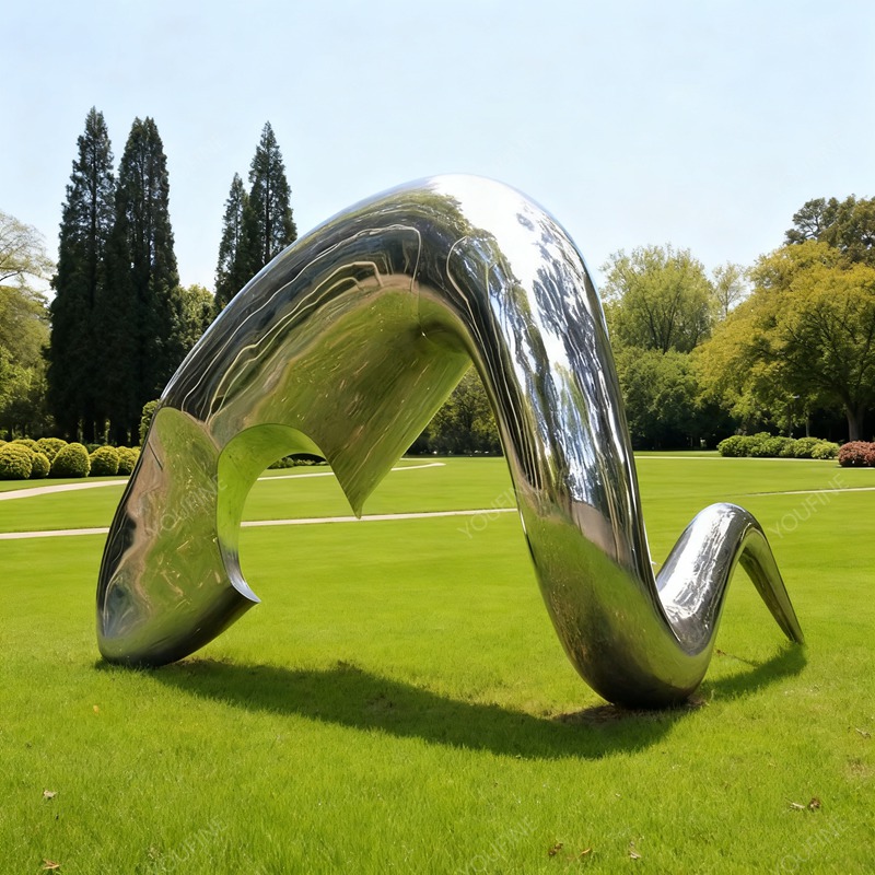 stainless steel abstract sculpture for lawn