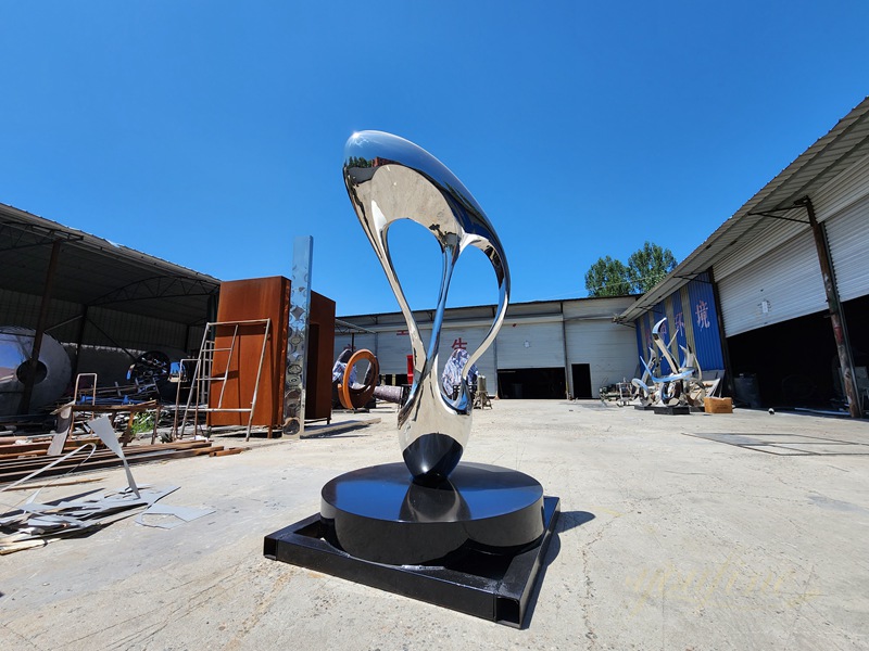 Modern Stainless Steel Abstract Polished Sculptures for Garden