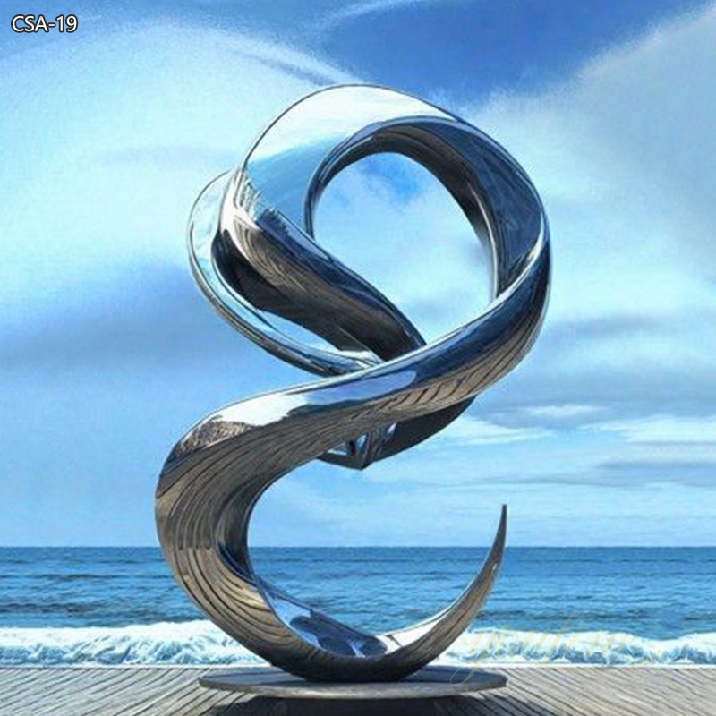 Stainless Steel Modern Abstract Sculpture for Seaside - Garden Metal Sculpture - 8