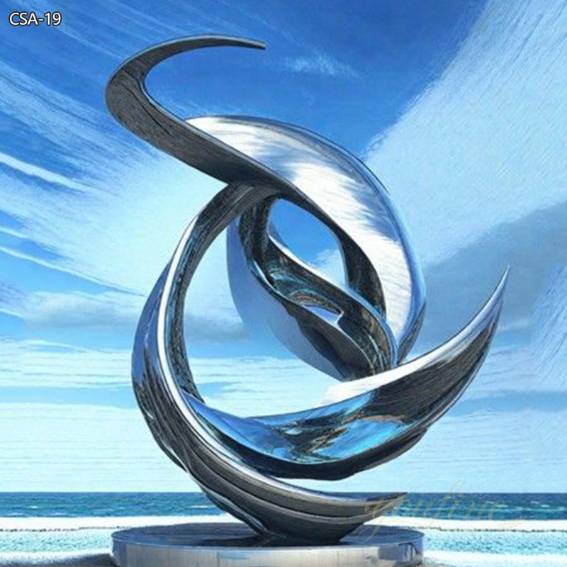 Stainless Steel Modern Abstract Sculpture for Seaside