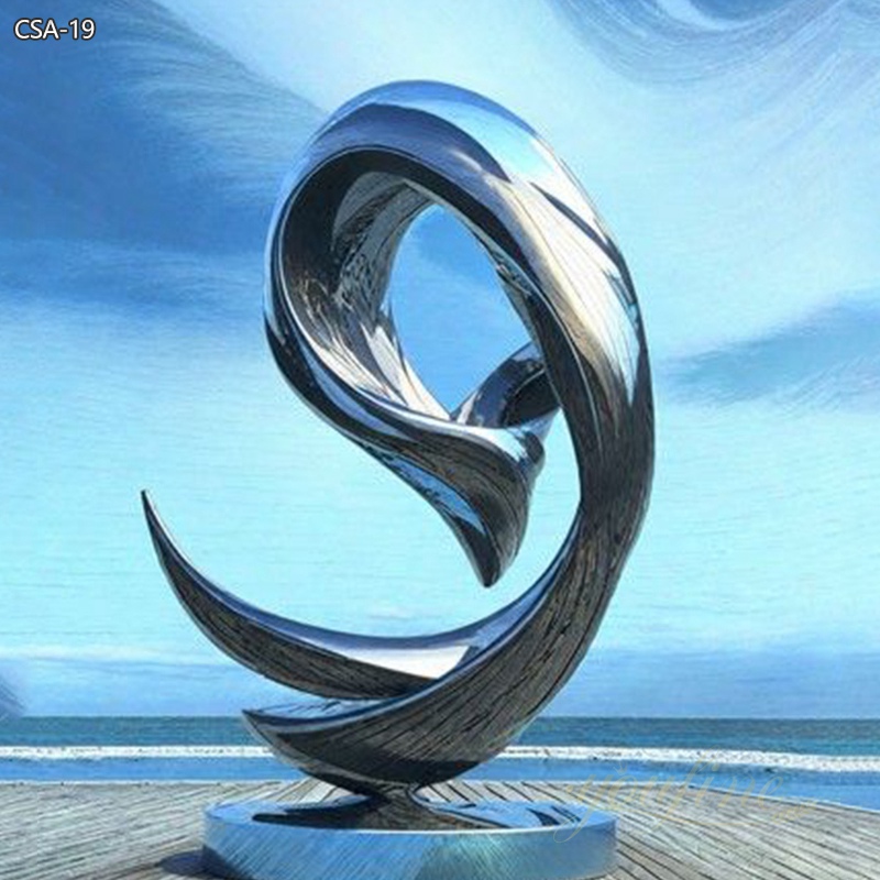 Stainless Steel Modern Abstract Sculpture for Seaside - Garden Metal Sculpture - 3