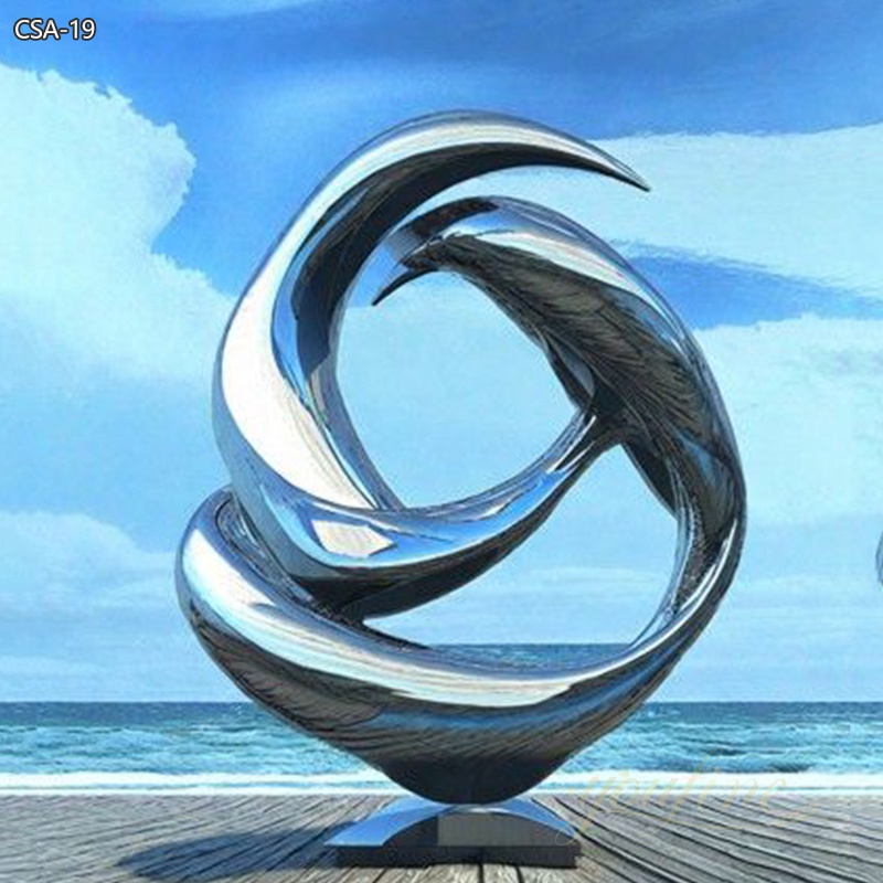 Stainless Steel Modern Abstract Sculpture for Seaside - Garden Metal Sculpture - 4