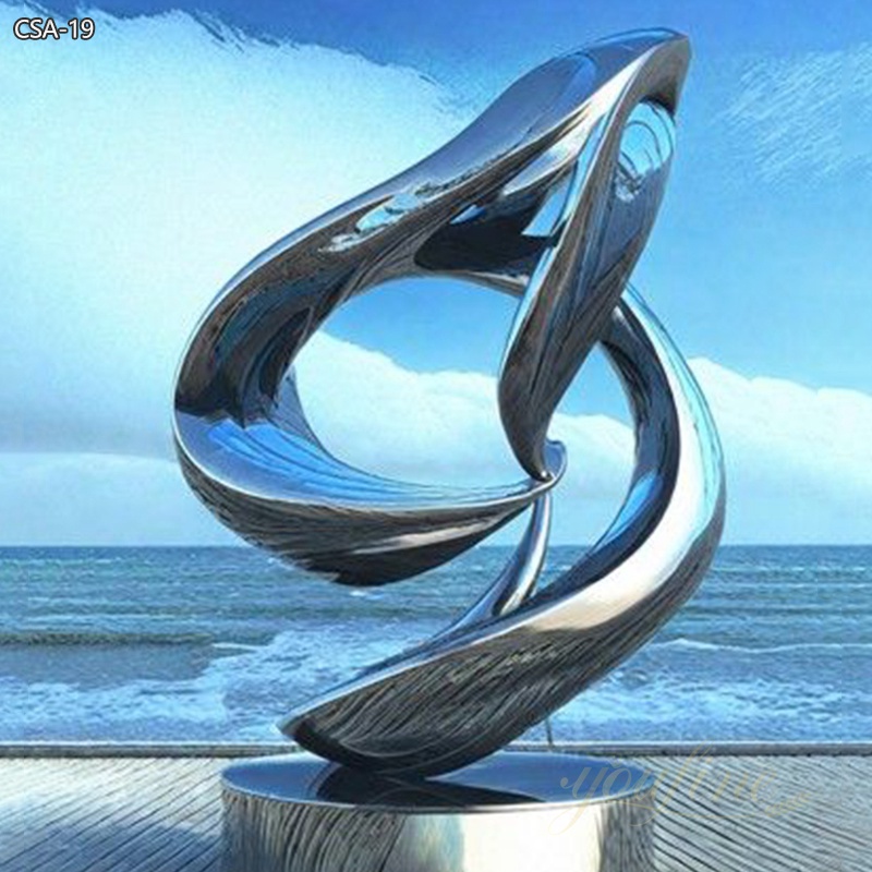 Stainless Steel Modern Abstract Sculpture for Seaside