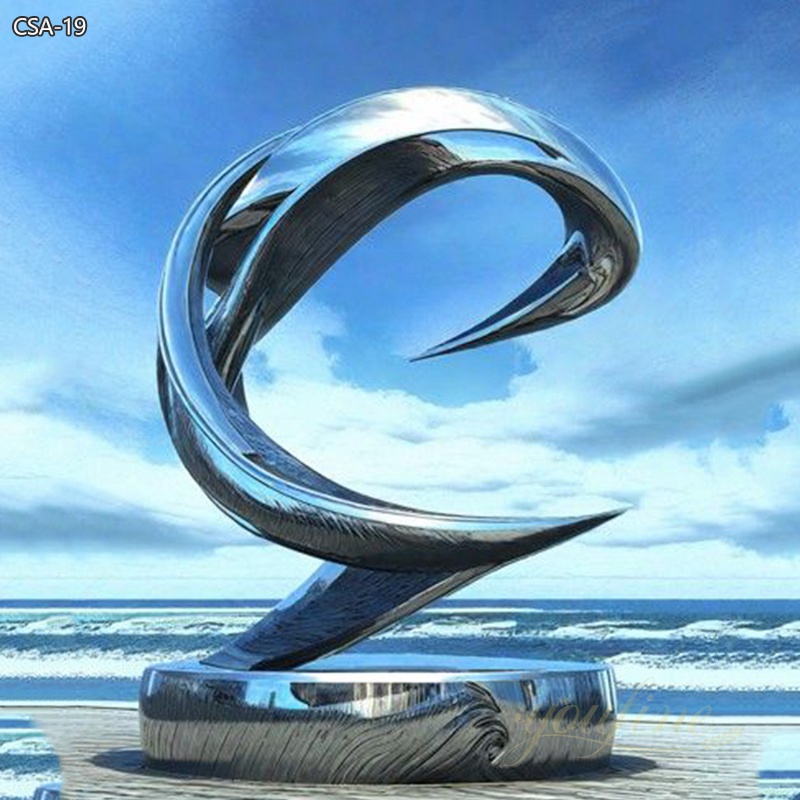 Stainless Steel Modern Abstract Sculpture for Seaside