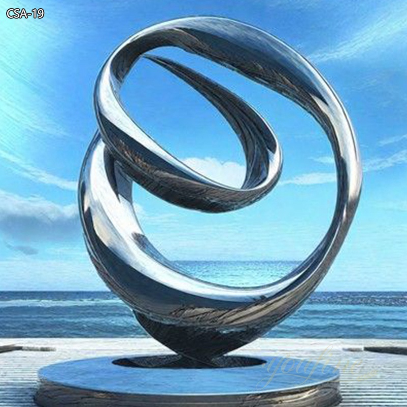 Stainless Steel Modern Abstract Sculpture for Seaside