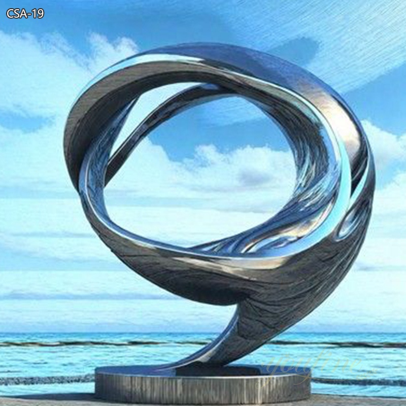 Stainless Steel Modern Abstract Sculpture for Seaside