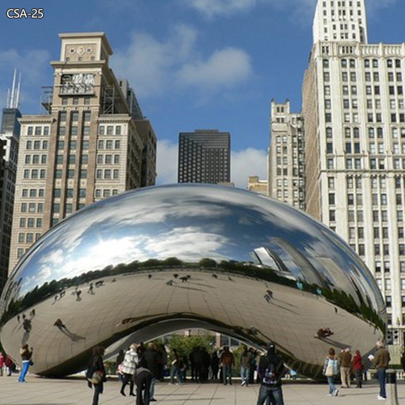Stainless Steel Silver Bean Cloud Gate Sculpture for Outdoor