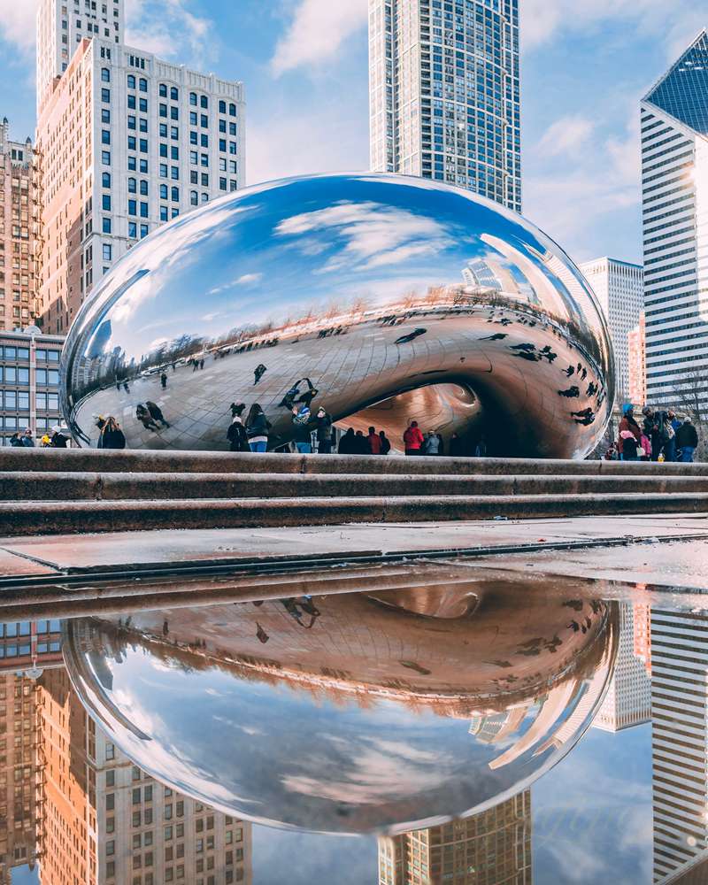 Stainless Steel Silver Bean Cloud Gate Sculpture for Outdoor