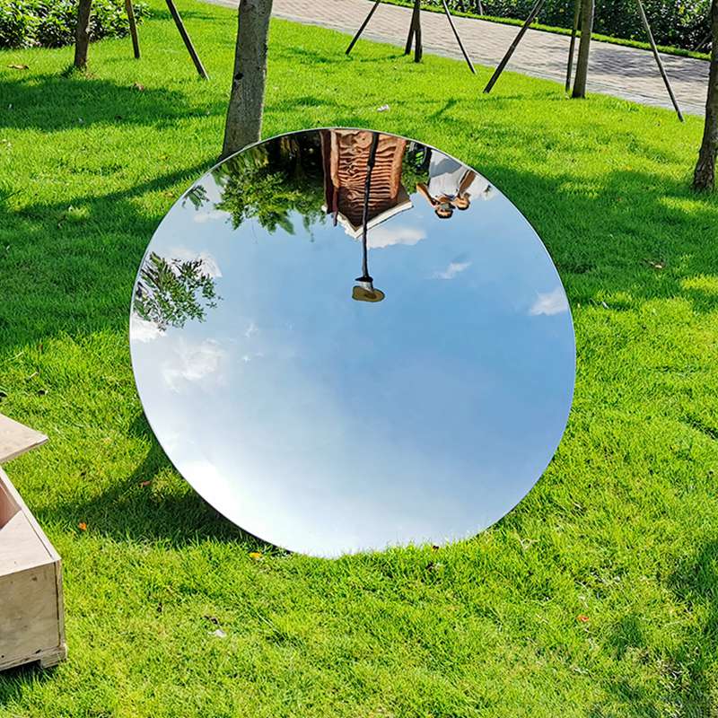 Disk Design Mirror Stainless Steel Sculpture for Lawn - Garden Metal Sculpture - 1