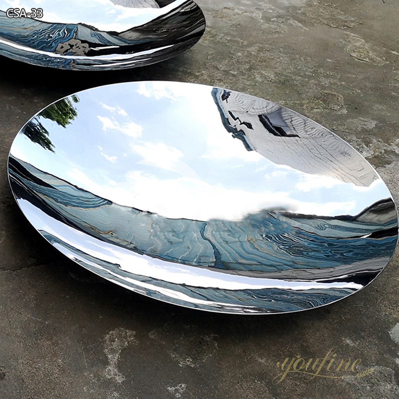 Disk Design Mirror Stainless Steel Sculpture for Lawn - Garden Metal Sculpture - 5
