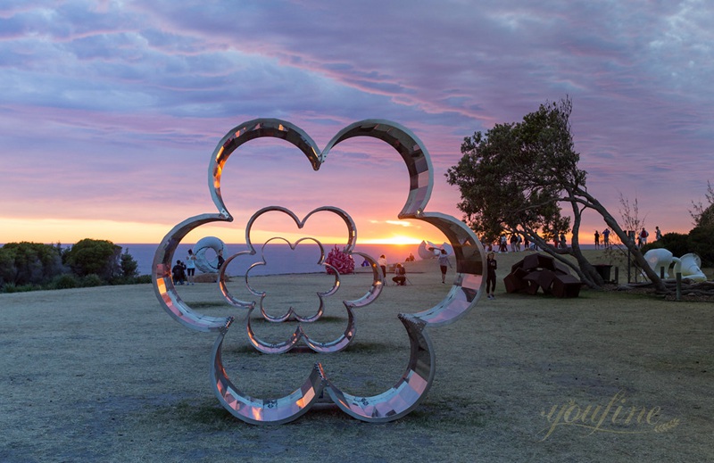 Flower Shaped Contemporary Stainless Steel Art Sculptures