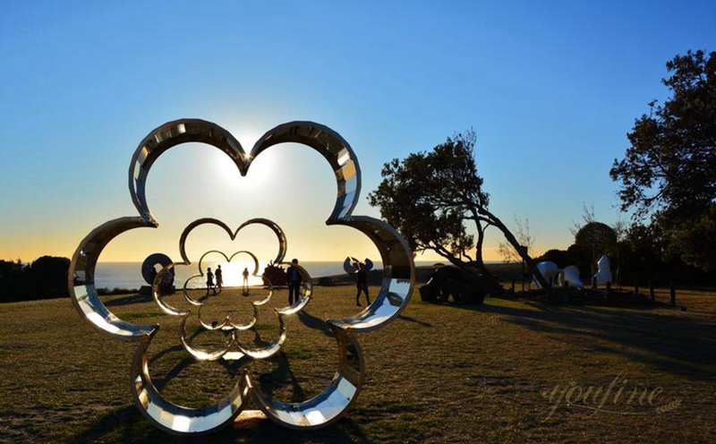 Flower Shaped Contemporary Stainless Steel Art Sculptures