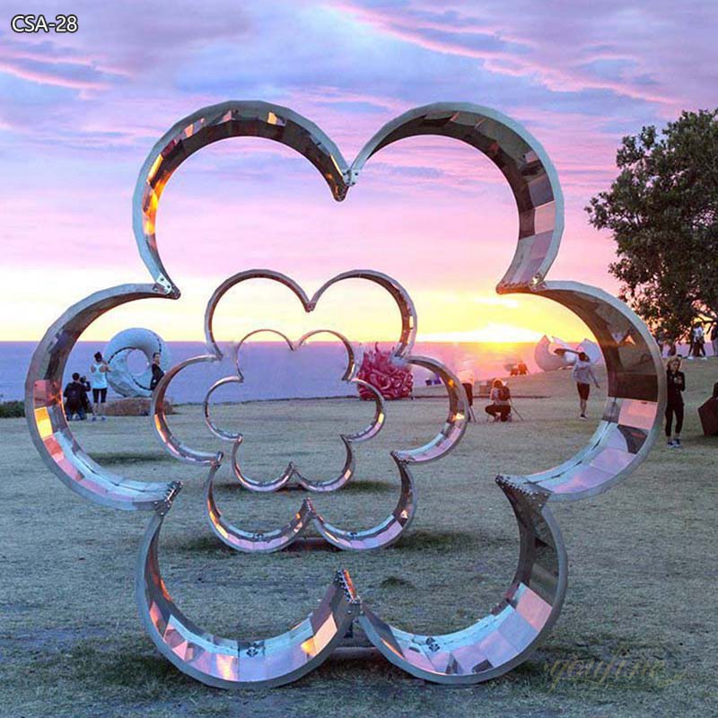 Flower Shaped Contemporary Stainless Steel Art Sculptures