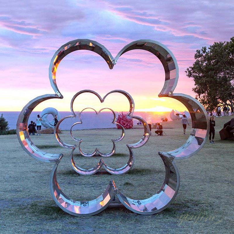 Flower Shaped Contemporary Stainless Steel Art Sculptures