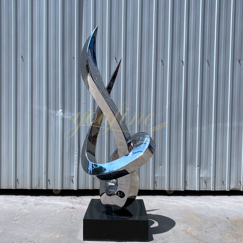 Large Mirror Polished Abstract Outdoor Modern Metal Sculpture for Sale CSS-14 - Center Square - 3