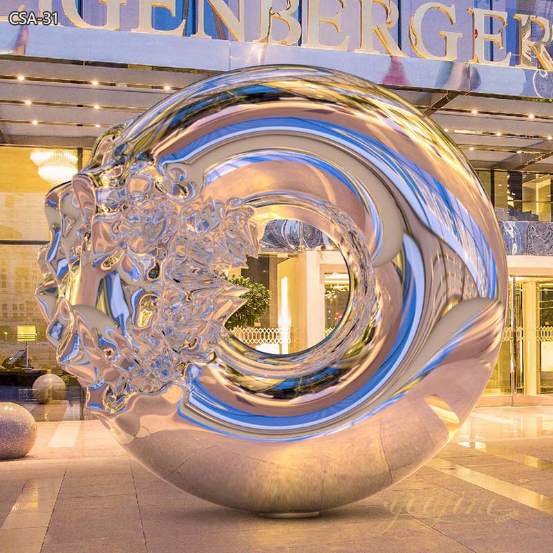 Modern Art Stainless Steel Circular Sculpture for Mall