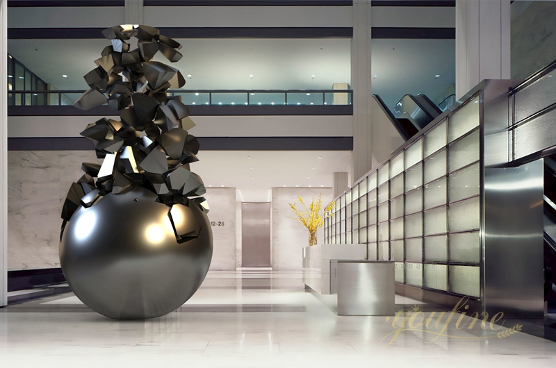 Modern Art Stainless Steel Circular Sculpture for Mall - Garden Metal Sculpture - 3