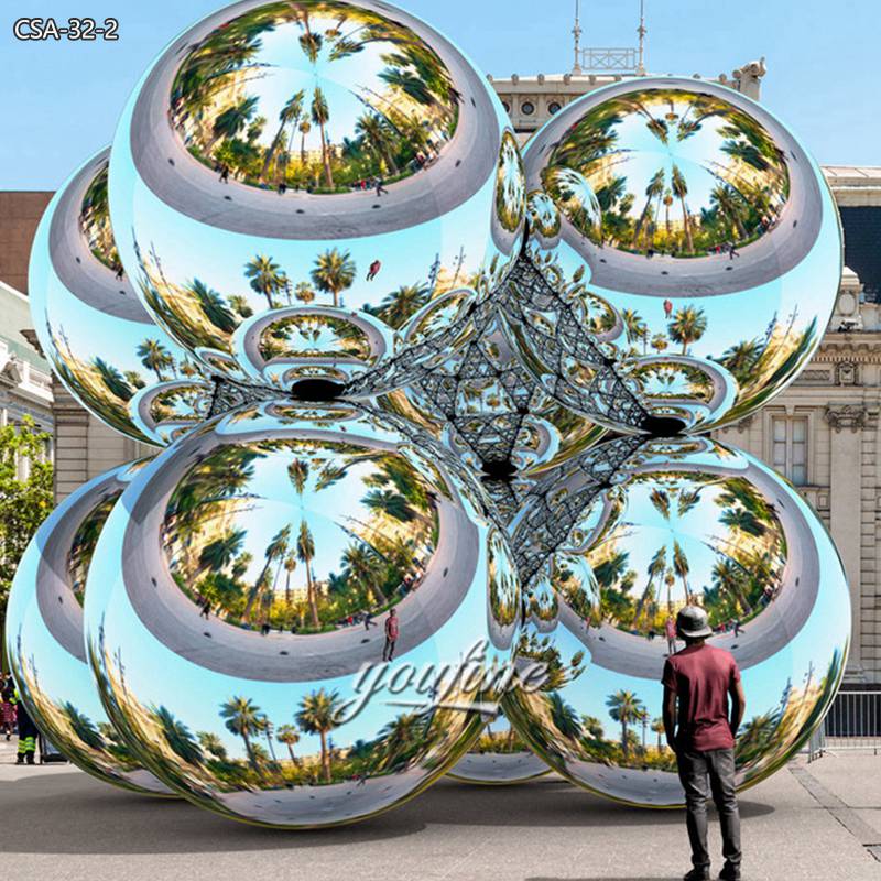 Modern Artistic Stainless Steel Sphere Sculpture for Sale - Garden Metal Sculpture - 4