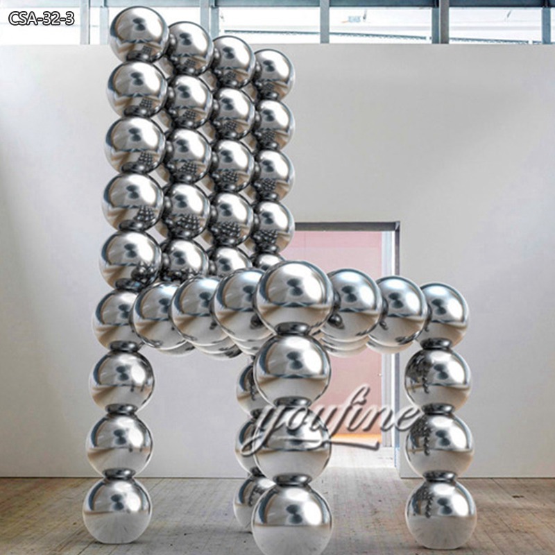 Modern Artistic Stainless Steel Sphere Sculpture for Sale - Garden Metal Sculpture - 3