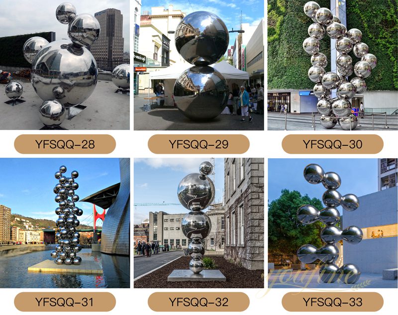 Modern Artistic Stainless Steel Sphere Sculpture for Sale - Garden Metal Sculpture - 5