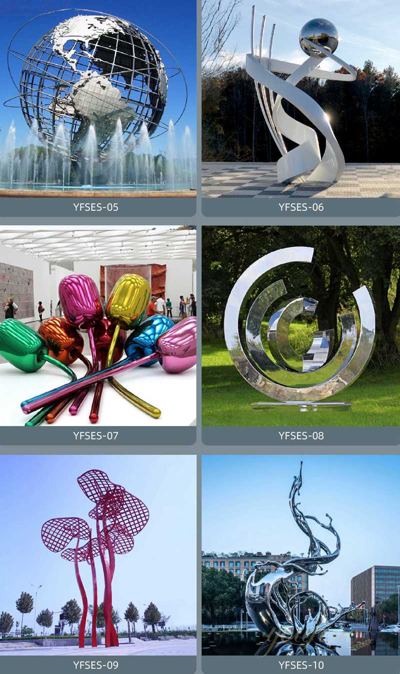 Large Mirror Polished Abstract Outdoor Modern Metal Sculpture for Sale CSS-14 - Center Square - 23