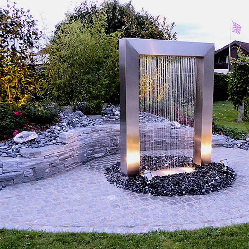 stainless steel water feature