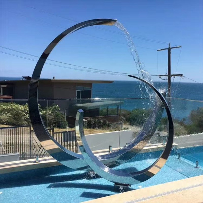 stainless steel water feature