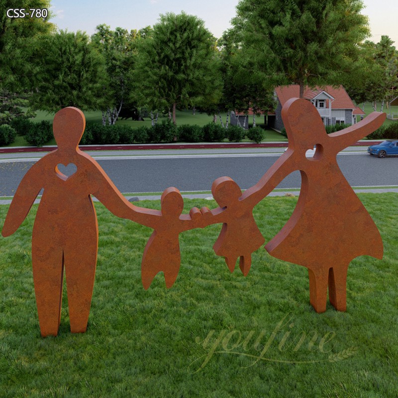 Abstract Figure Sculpture Corten Steel Outdoor Decor for Sale CSS-780