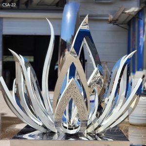 Metal Lotus Flower Fountain Water Feature Sculpture for Garden