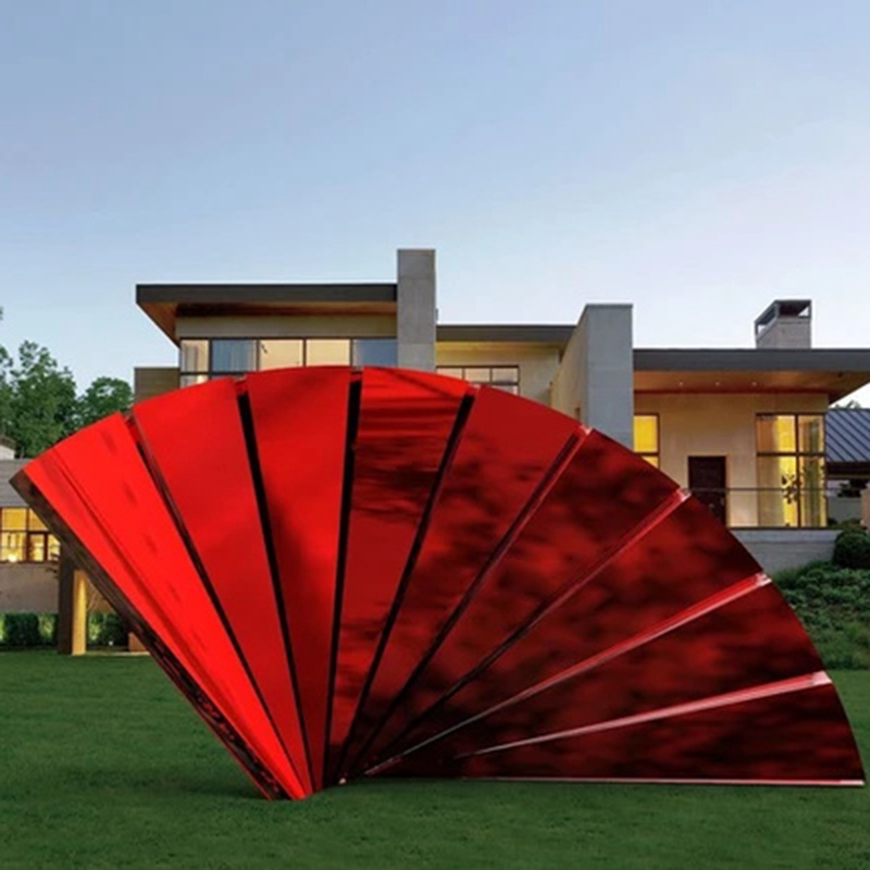 Mirror Polished Stainless Steel Fan Design for Outdoor