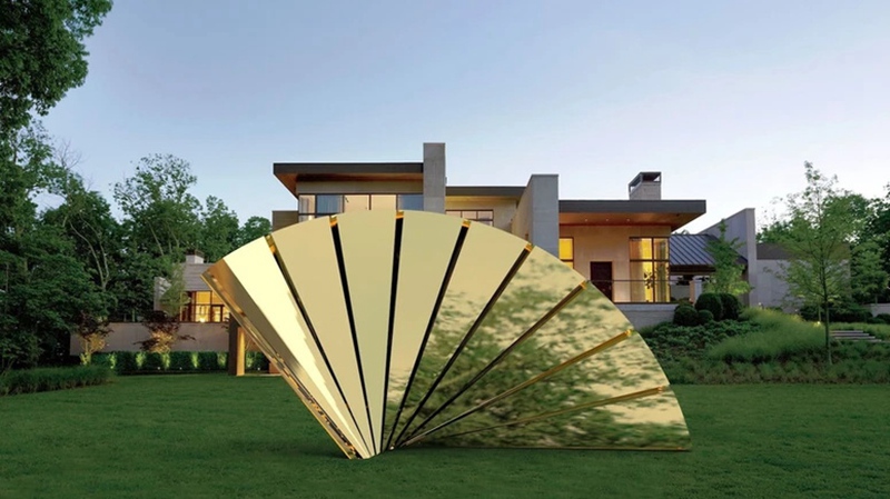 Mirror Polished Stainless Steel Fan Design for Outdoor