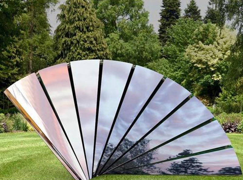 Mirror Polished Stainless Steel Sculpture Fan Design for Outdoor - Garden Metal Sculpture - 6