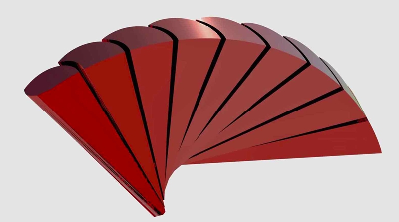Mirror Polished Stainless Steel Fan Design for Outdoor