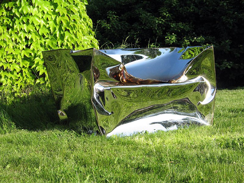 Mirror Sofa Stainless Steel Outdoor Garden Sculpture for Lawn