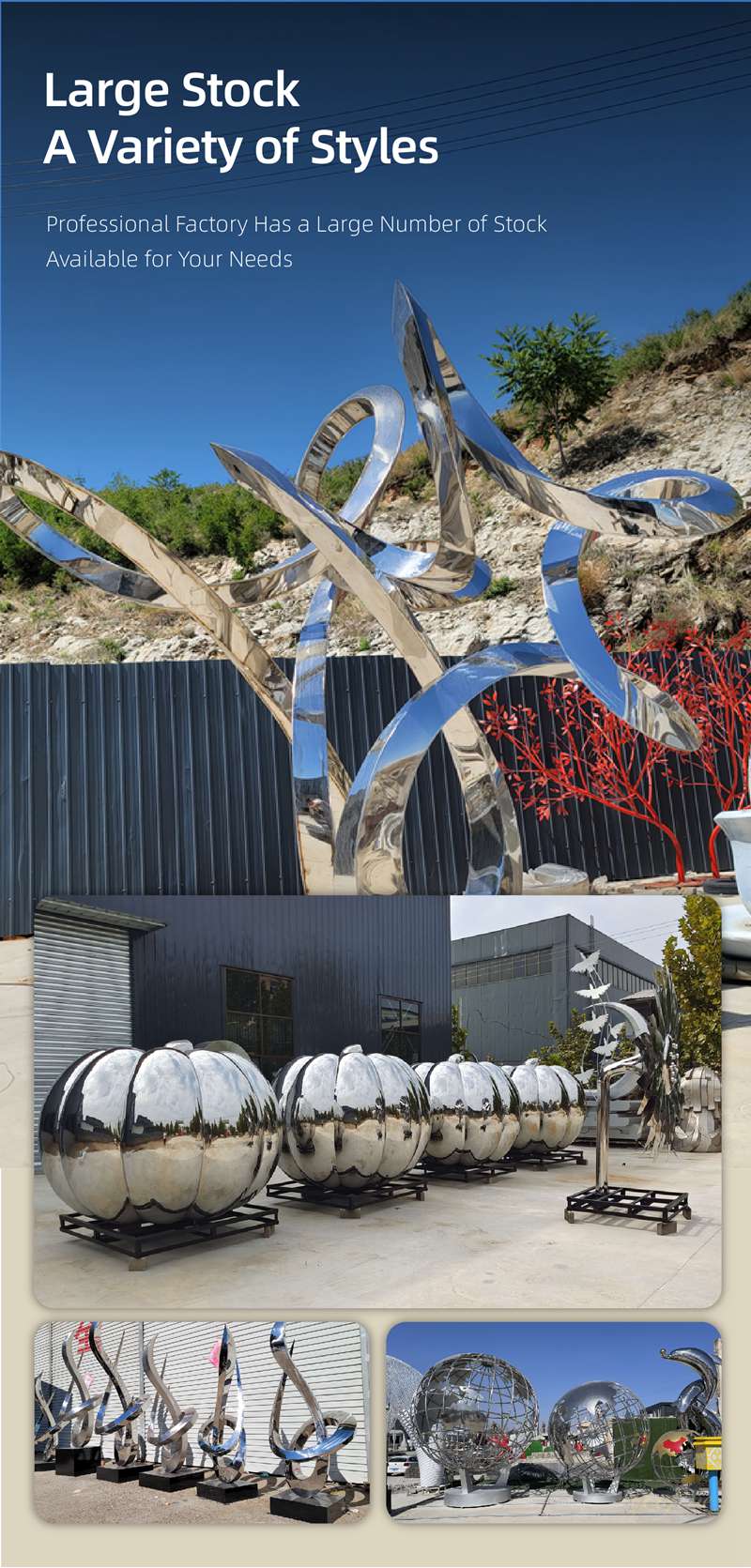 Modern Outdoor Stainless Steel Sculpture - Fine Art Fabrication