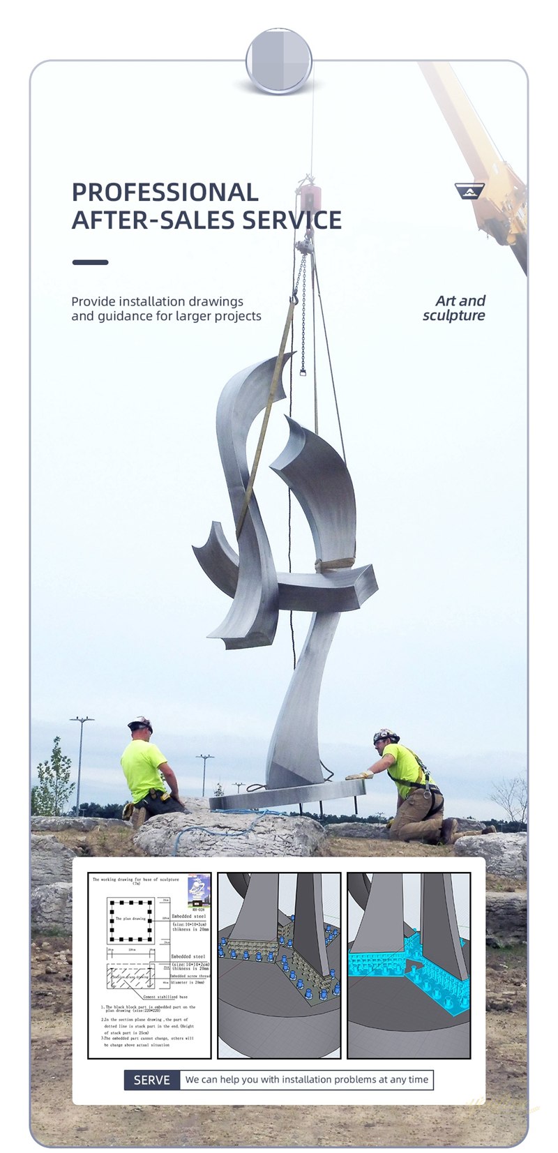 Large Public Metal Needle Tower Sculpture for Outdoor - Garden Metal Sculpture - 7