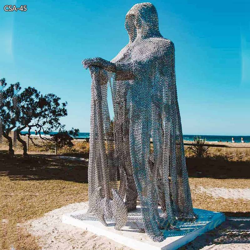 Modern Stainless Steel Guardian Statue for Seaside - Garden Metal Sculpture - 4