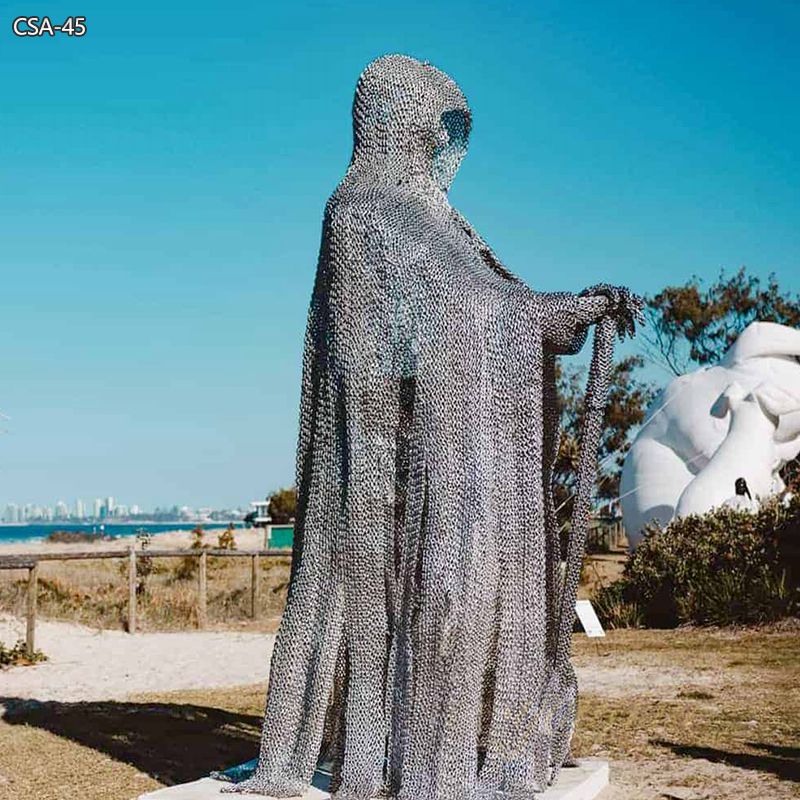 Modern Stainless Steel Guardian Statue for Seaside - Garden Metal Sculpture - 5